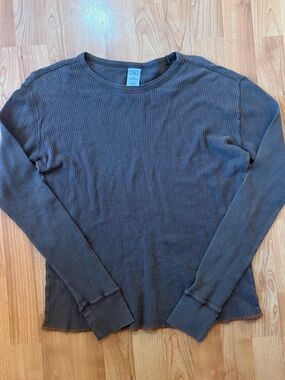 BDG Women's Crewneck Waffle Knit Long Sleeve Medium